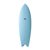 NSP Double Vision Twin Fin Surfboard - PU -Futures CYAN 5-6