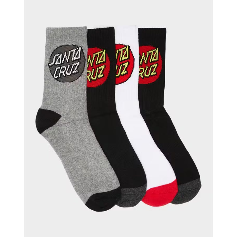 Santa Cruz Classic Dot Youth Sock Multi - 4 Pack