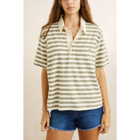 Rhythm Vintage Stripe Rugby Short Sleeve Shirt