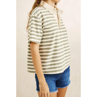 Rhythm Vintage Stripe Rugby Short Sleeve Shirt