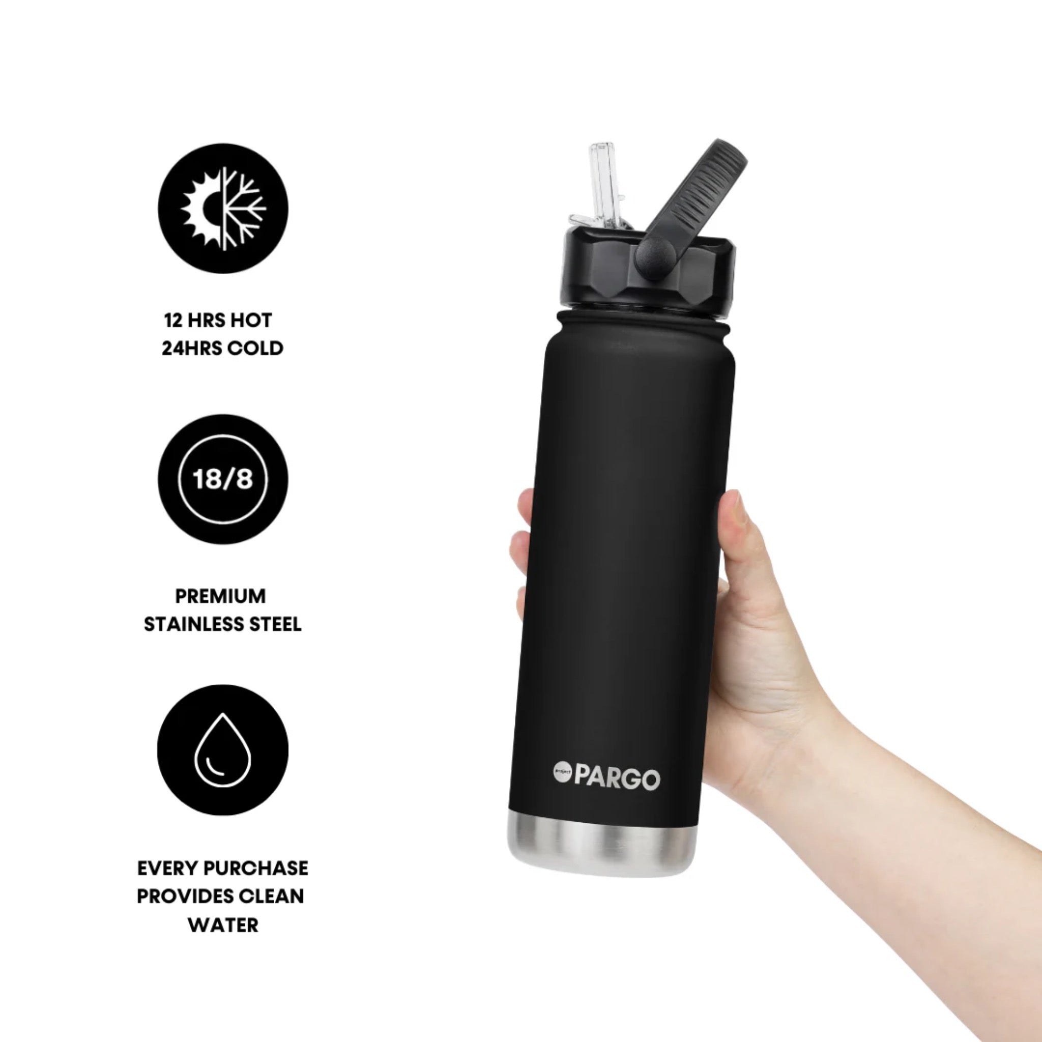 Project Pargo 750ml Insulated Sports Bottle w/ Straw