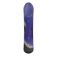 Purple snowboard with a gradient design on a white background