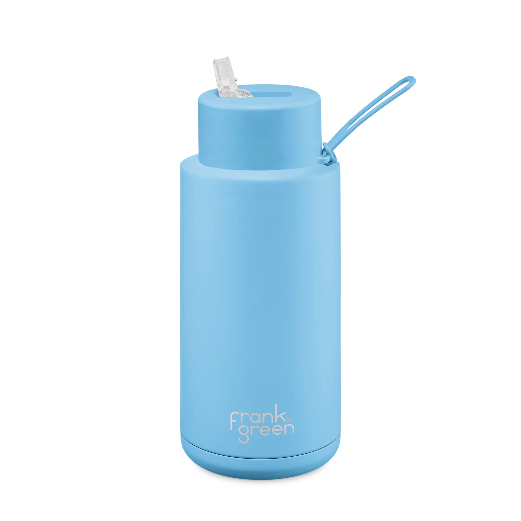 Frank Green 34oz Reusable Bottle Straw Lid Sky Blue