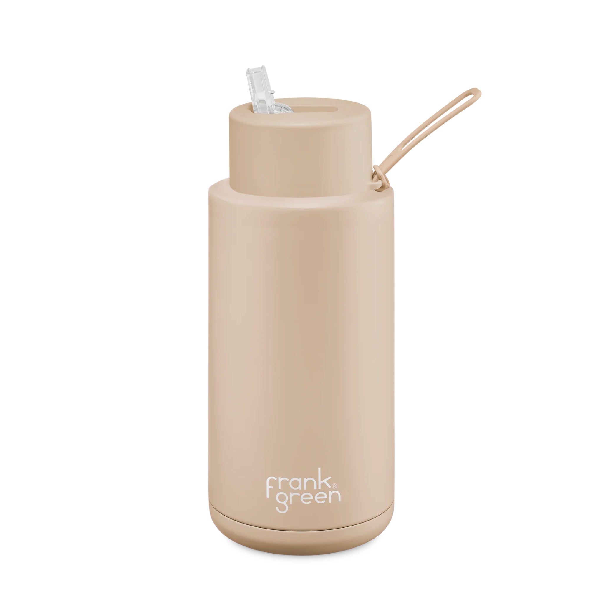 Frank Green 34oz Reusable Bottle Straw Lid Soft Stone