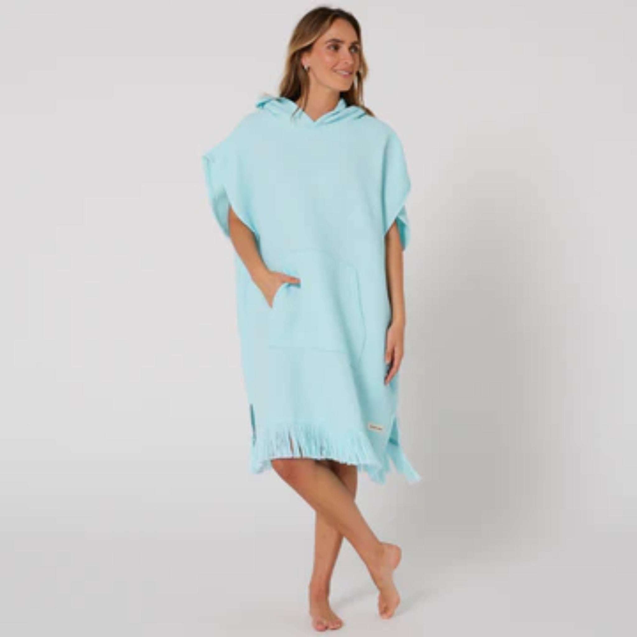Ocean And Earth Womens Waffle Hooded Poncho Towel
