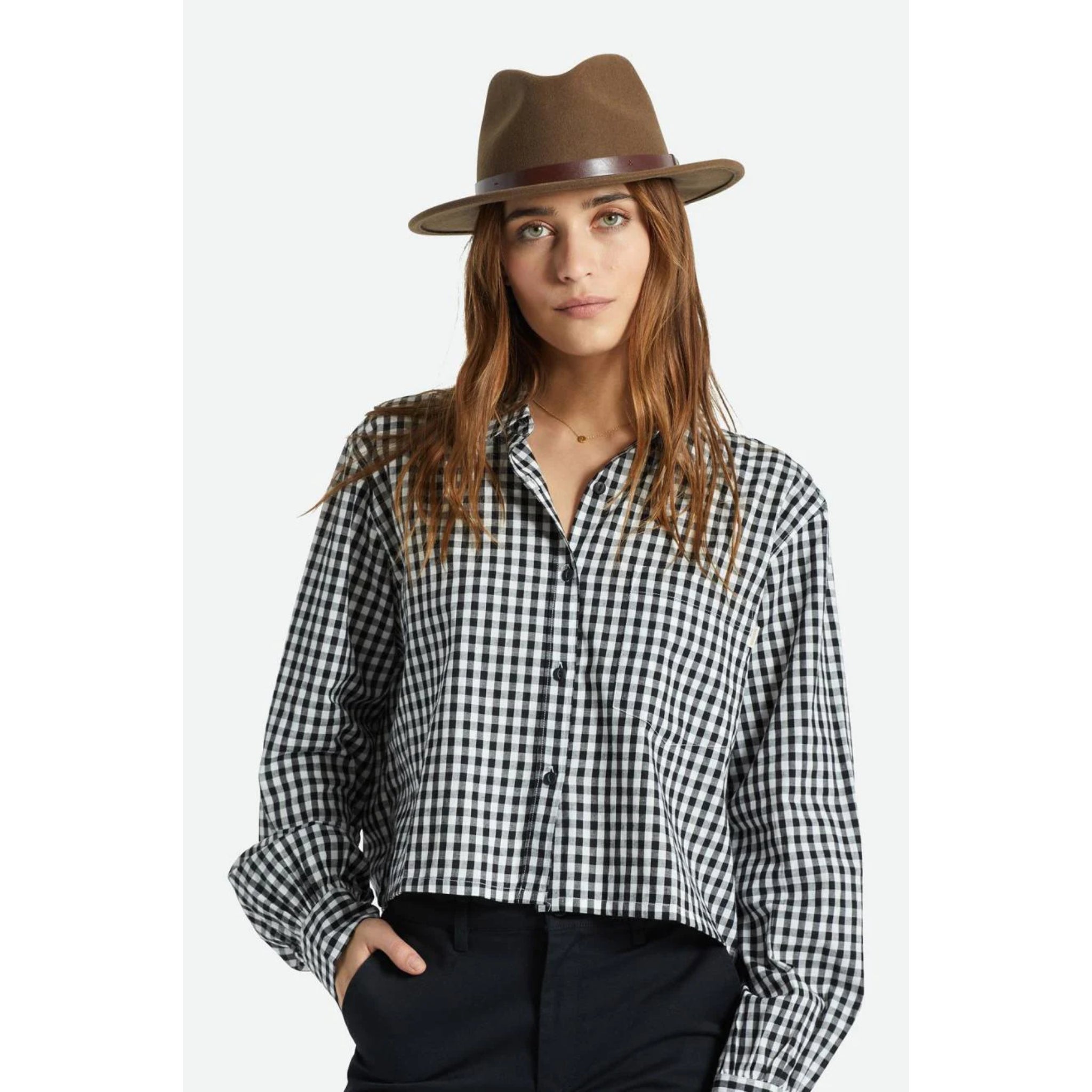 Brixton Messer Fedora Hat - Dark Earth
