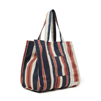 Salty Shadows Brown Stripe Oversized Beach Bag