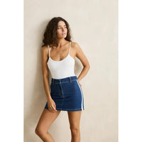Rhythm Contrast Denim Skirt