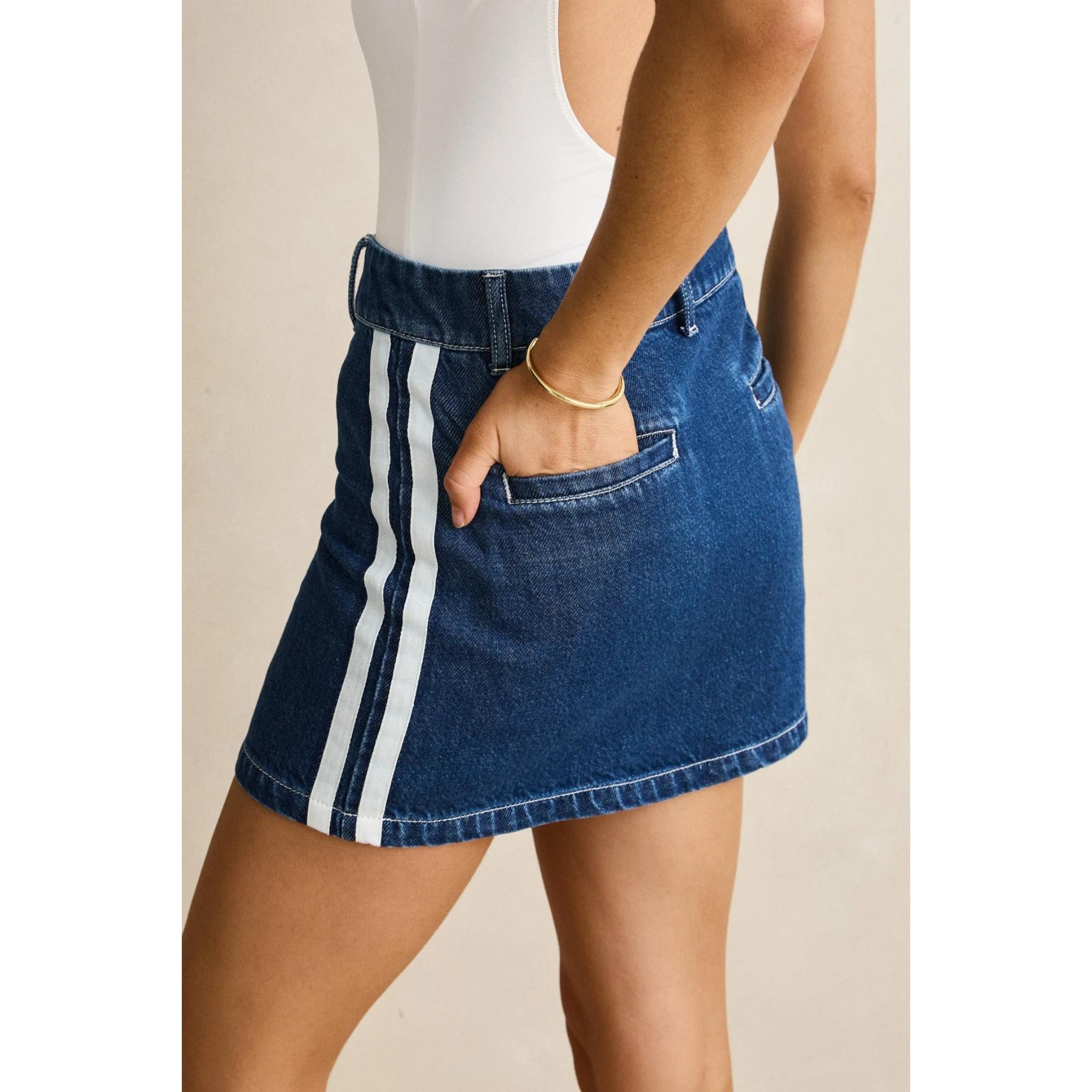 Rhythm Contrast Denim Skirt