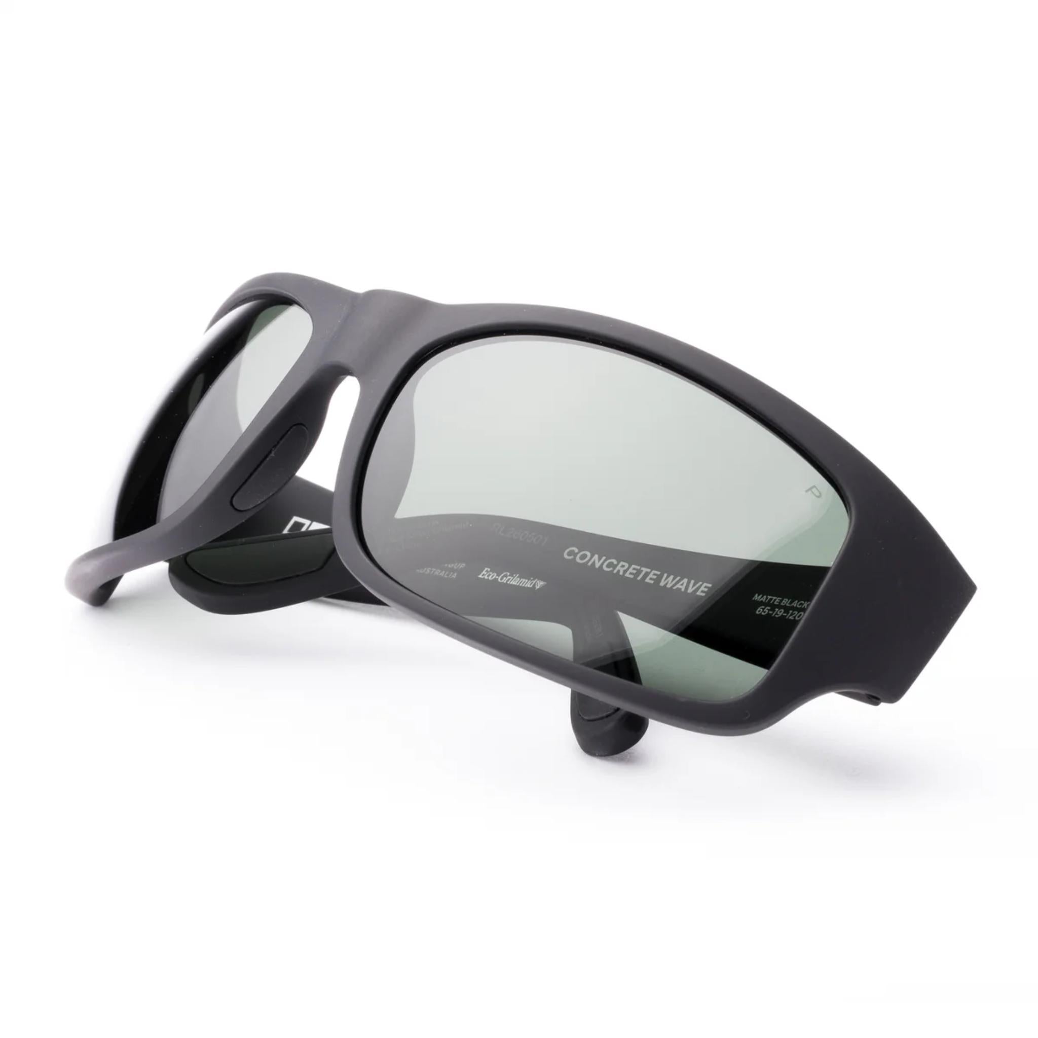 Otis Concrete Wave Sunglasses - Matte Black/Grey Polar