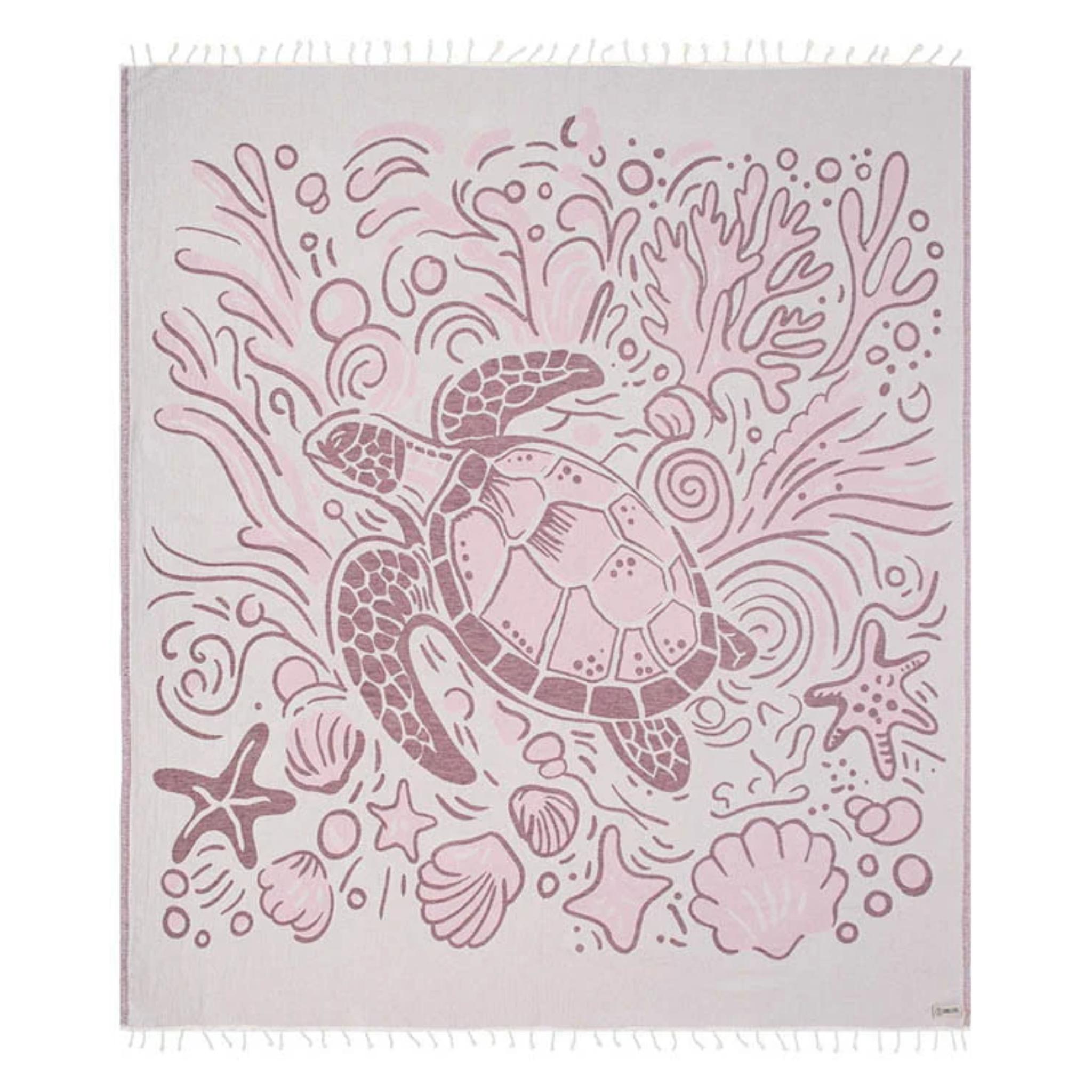 Sand Cloud Coral Turtle - X-Large Beach Towel