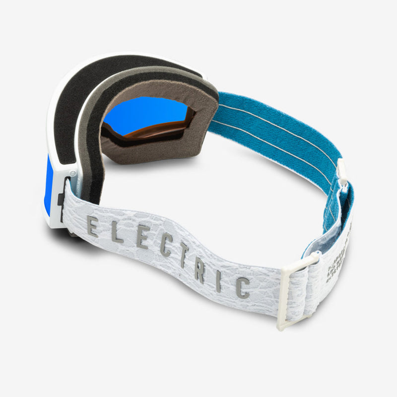 Electric Kleveland Small Matte White Nuron/Blue Chrome + Yellow