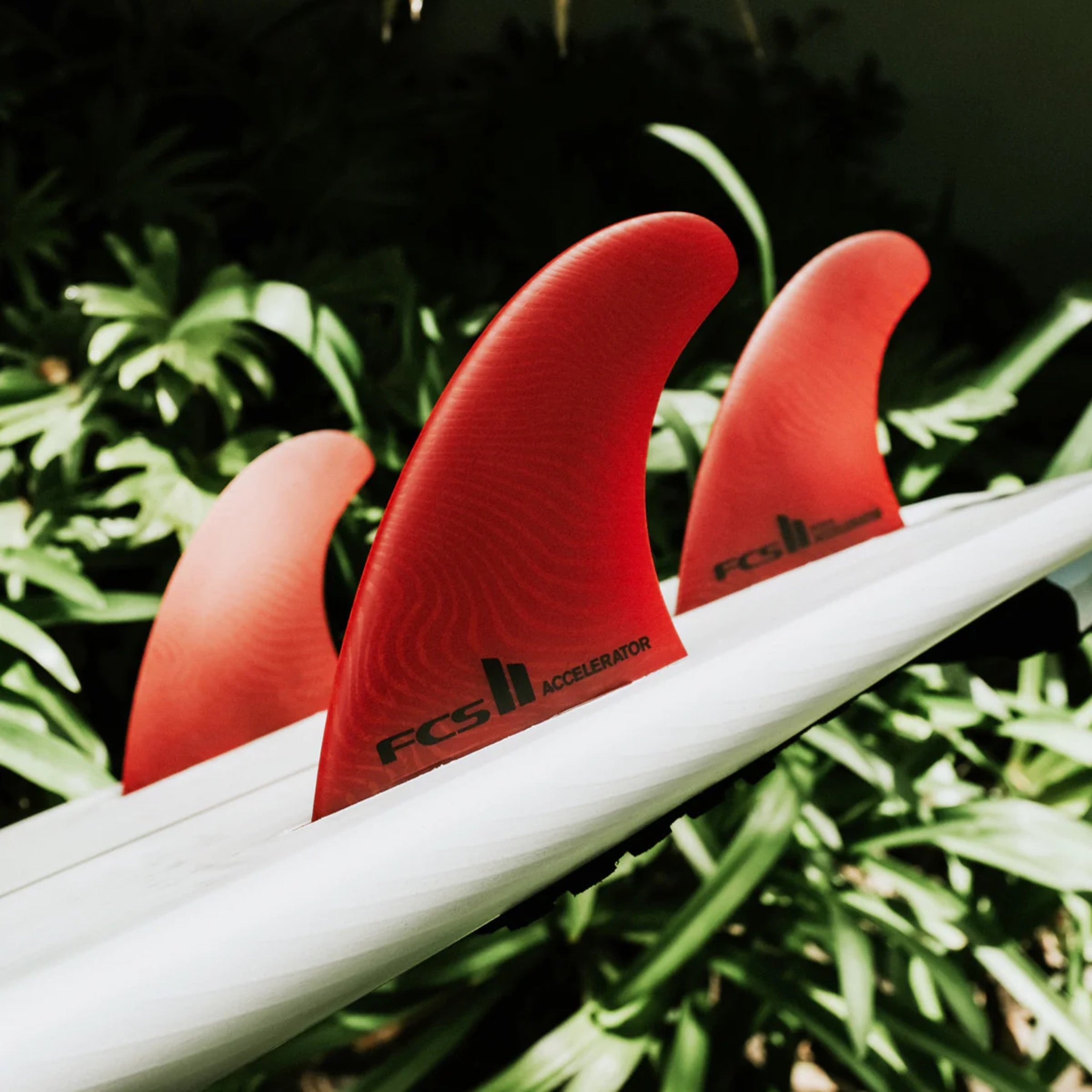 FCS 2 Accelerator Neo Glass Tri Fin Set - Red