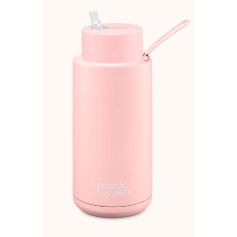 Frank Green 34oz Reusable Bottle Straw Lid Blushed