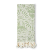 Salty Shadows Frond Pattern Turkish Towel Palm
