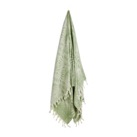 Salty Shadows Frond Pattern Turkish Towel Palm