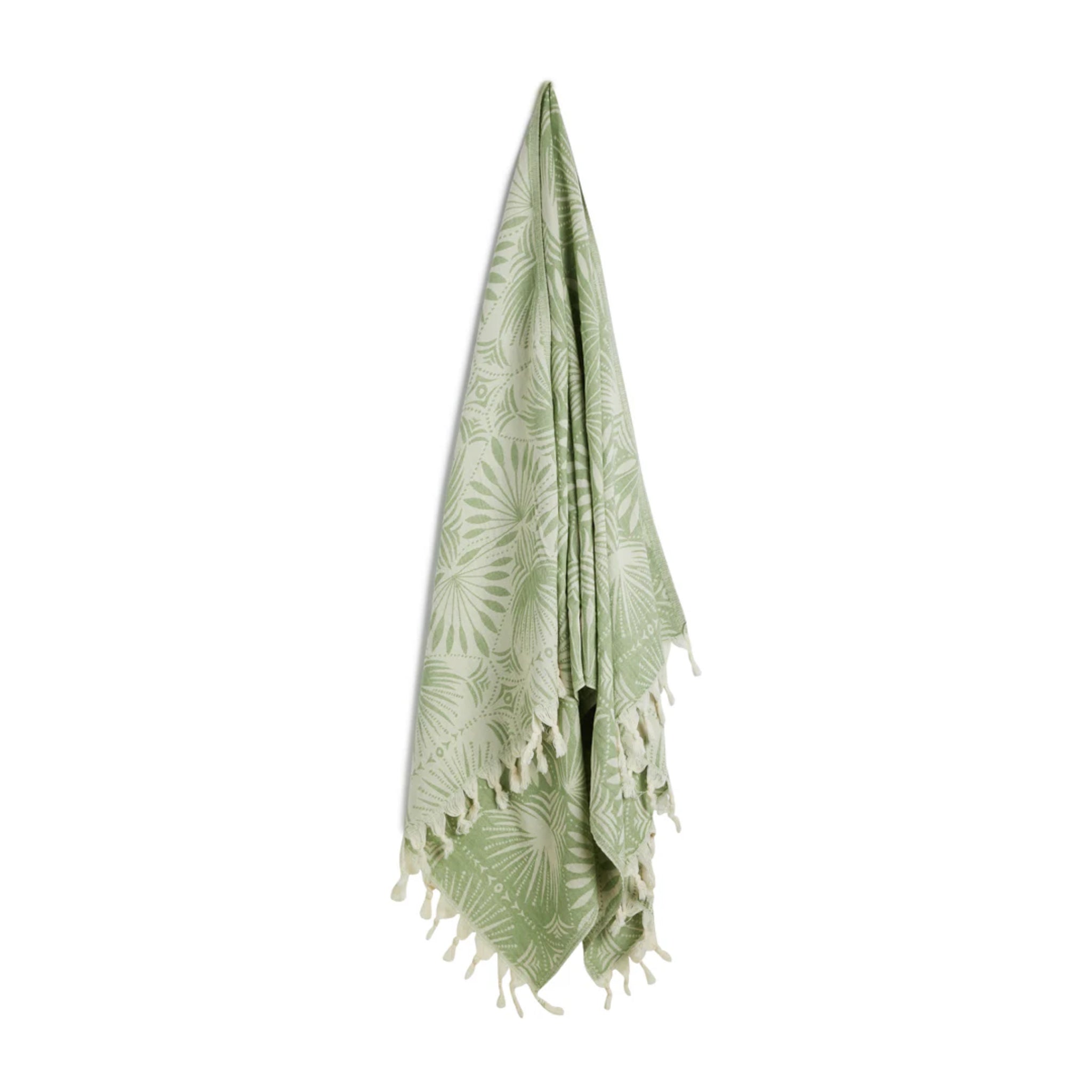Salty Shadows Frond Pattern Turkish Towel Palm