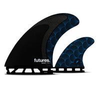 Futures Rasta Twin + 1 Fin Set  - Black / Blue