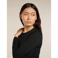 Icebreaker Womens Merino Oasis Long Sleeve Crewe Top Black