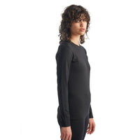 Icebreaker Womens Merino Oasis Long Sleeve Crewe Top Black