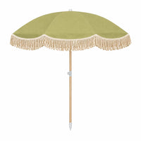 Salty Shadows Olive Beach Umbrella