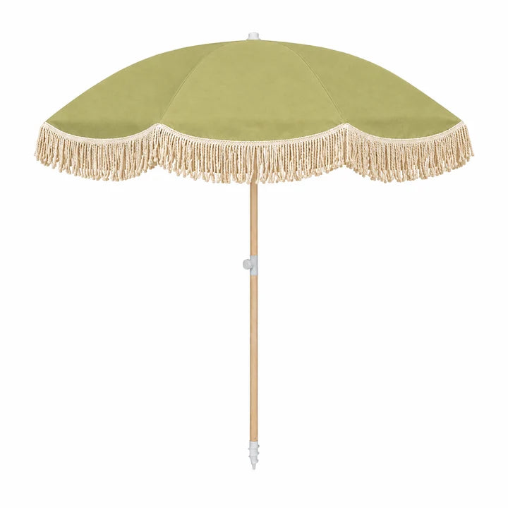 Salty Shadows Olive Beach Umbrella