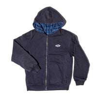 Blak Headwear Janitor Reversible Zip Up Hoodie WASHED NAVY / FLANNEL S