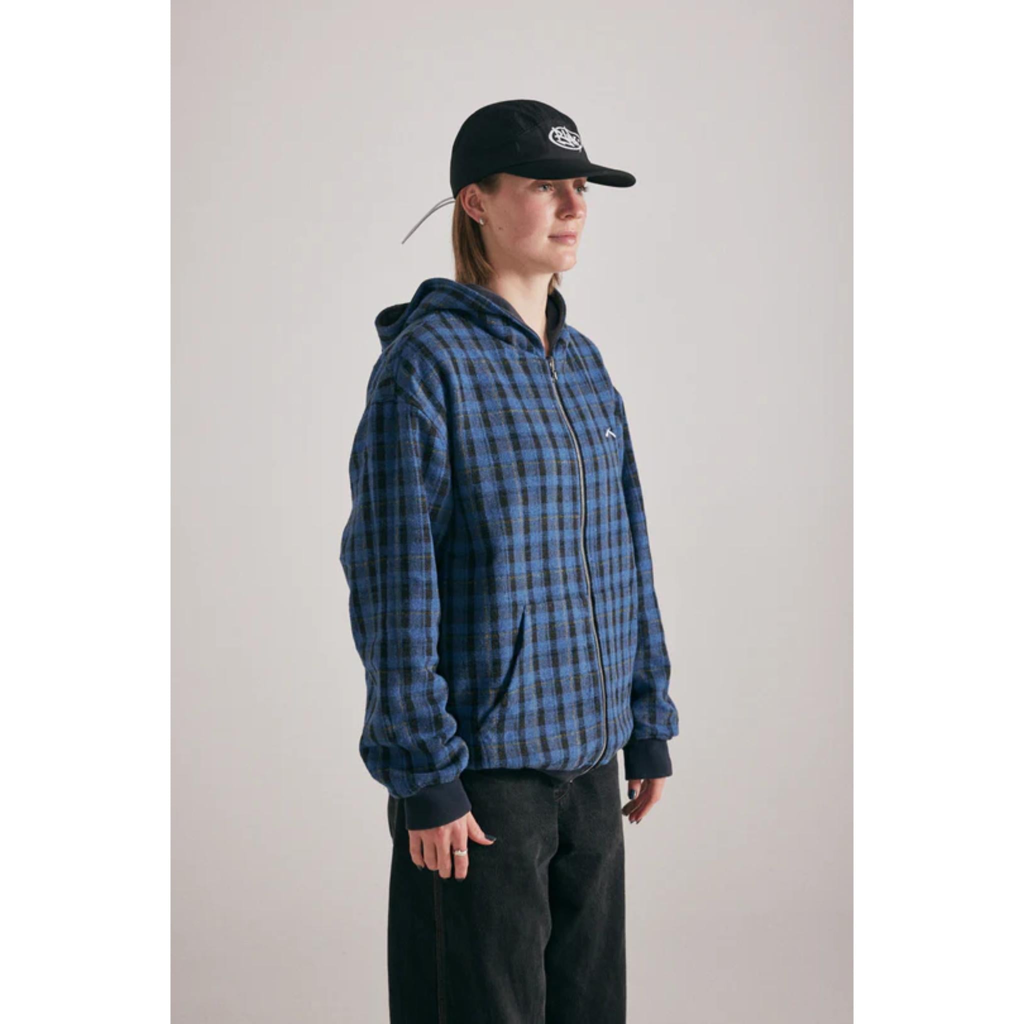 Blak Headwear Janitor Reversible Zip Up Hoodie WASHED NAVY / FLANNEL S