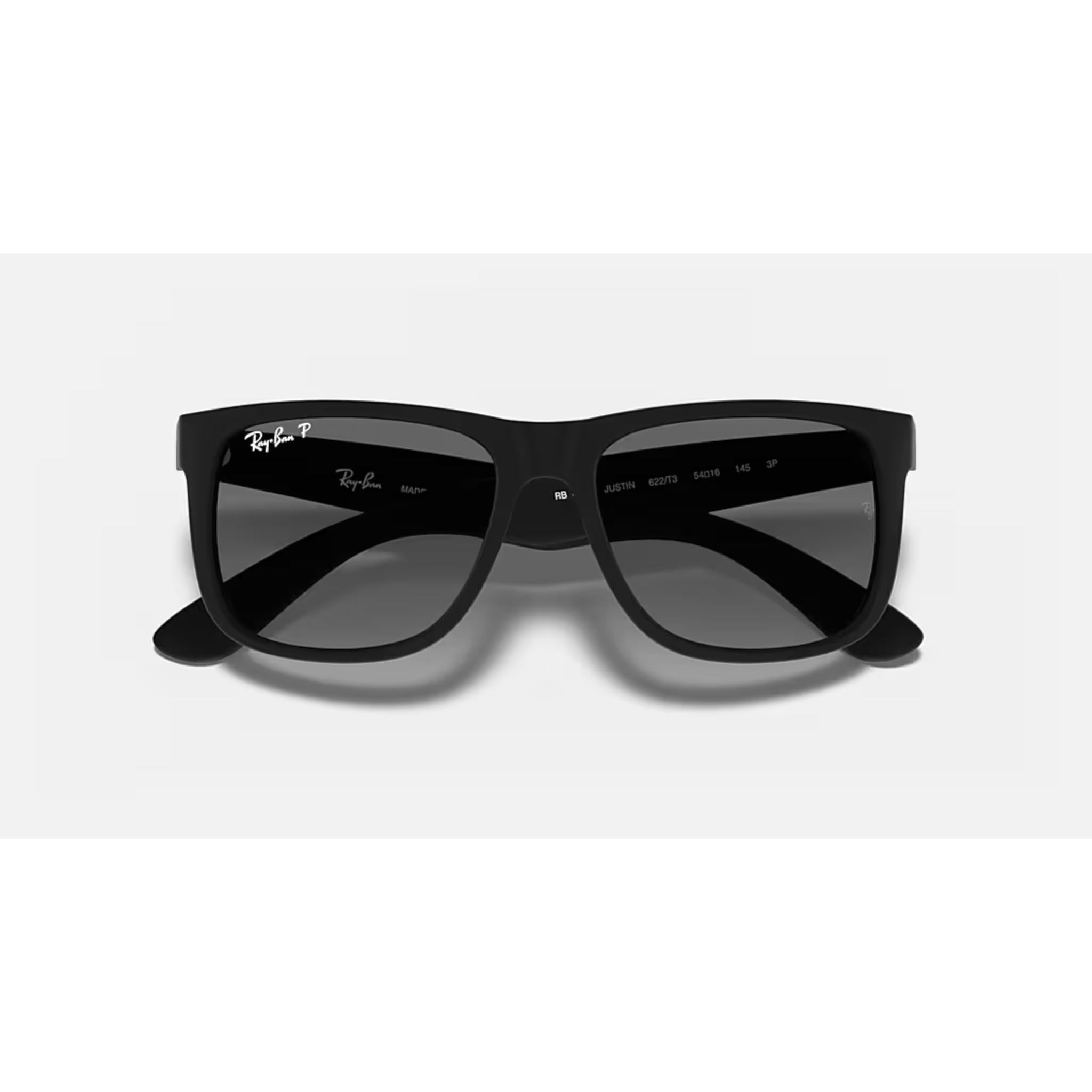 Ray Ban Justin Rubber Black w Light Grey Gradient Dark Grey Lens