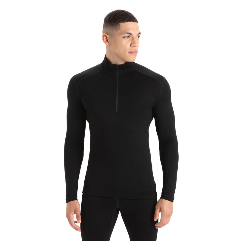 Icebreaker Mens 260 Tech Long Sleeve Half Zip Thermal Top - Black