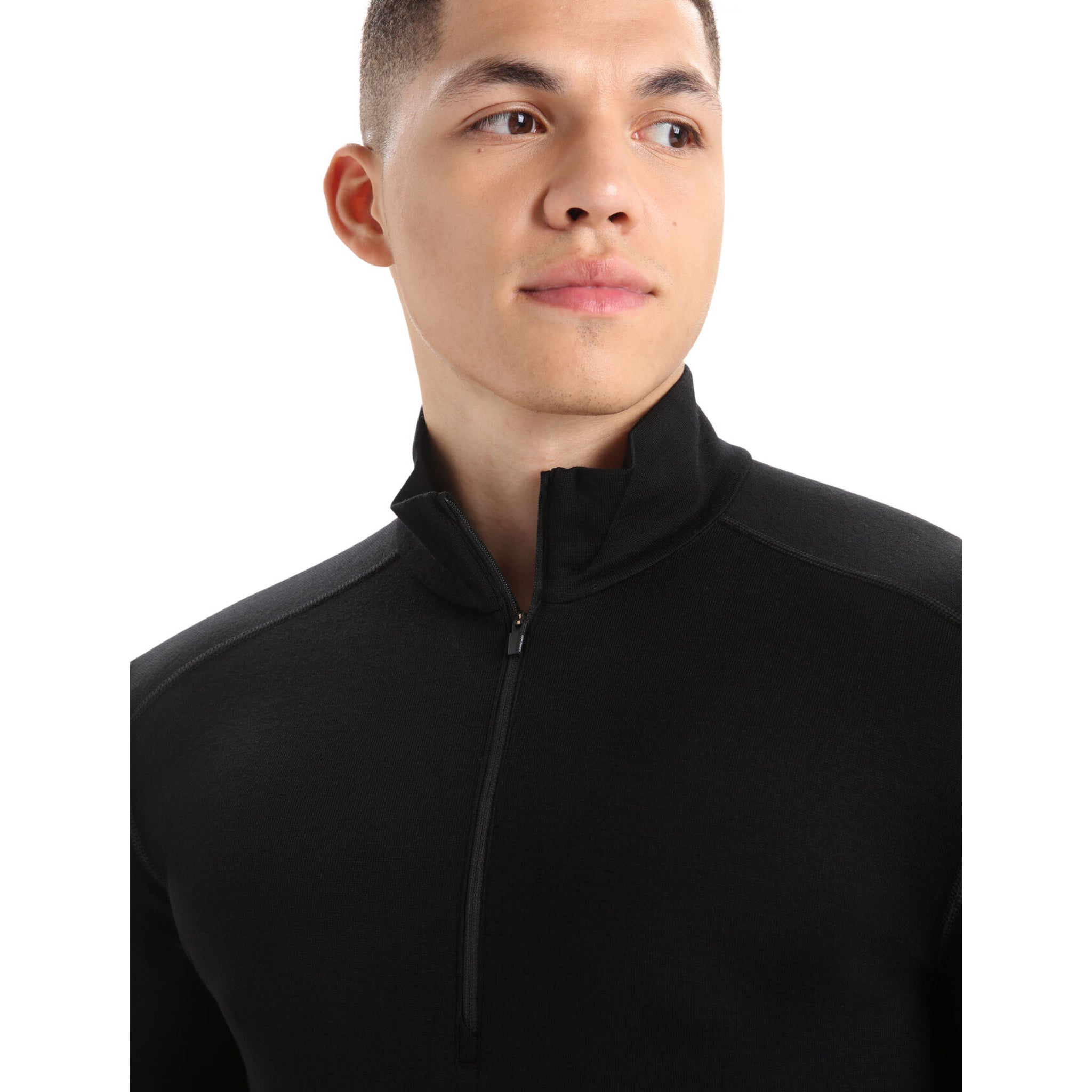 Icebreaker Mens 260 Tech Long Sleeve Half Zip Thermal Top - Black