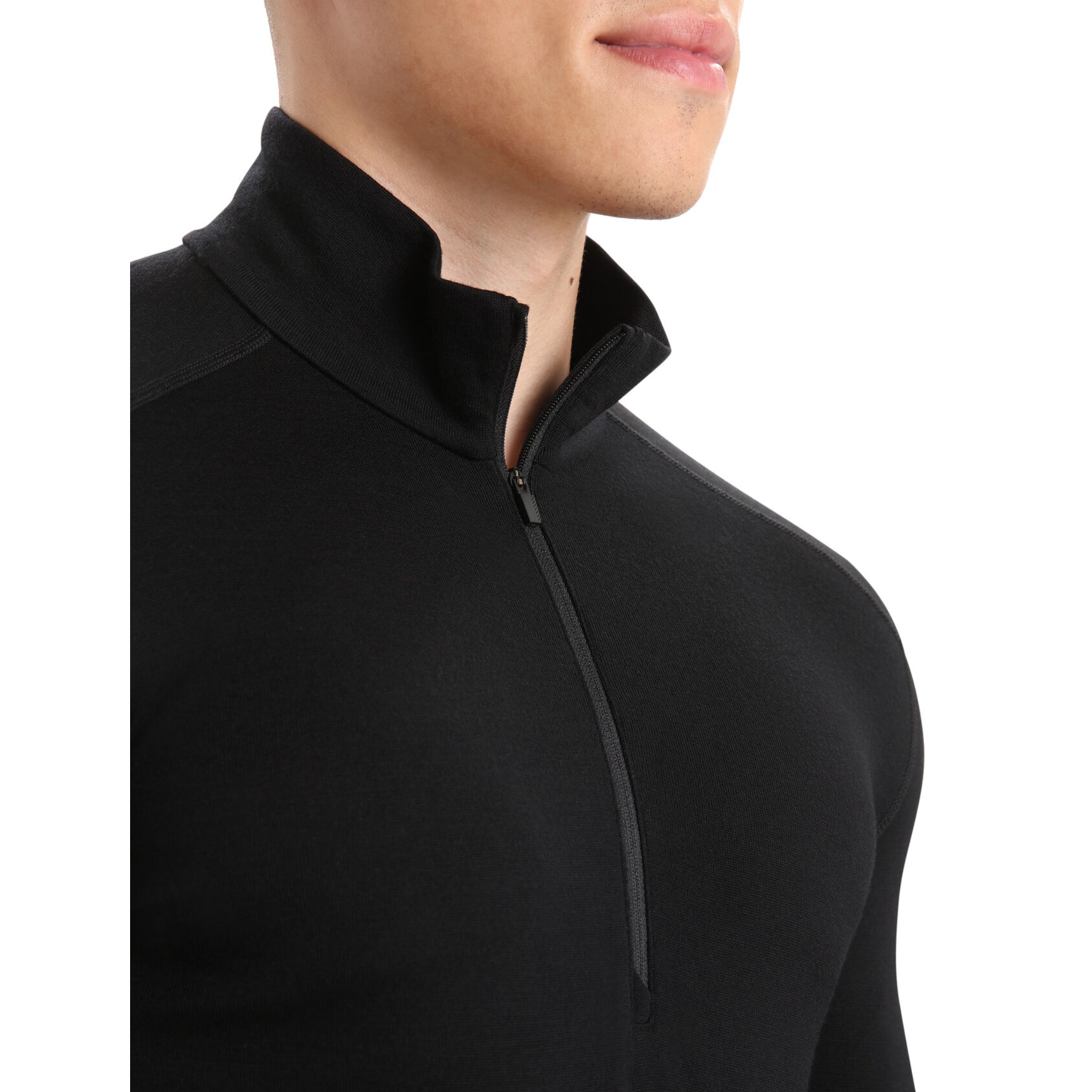 Icebreaker Mens 260 Tech Long Sleeve Half Zip Thermal Top - Black