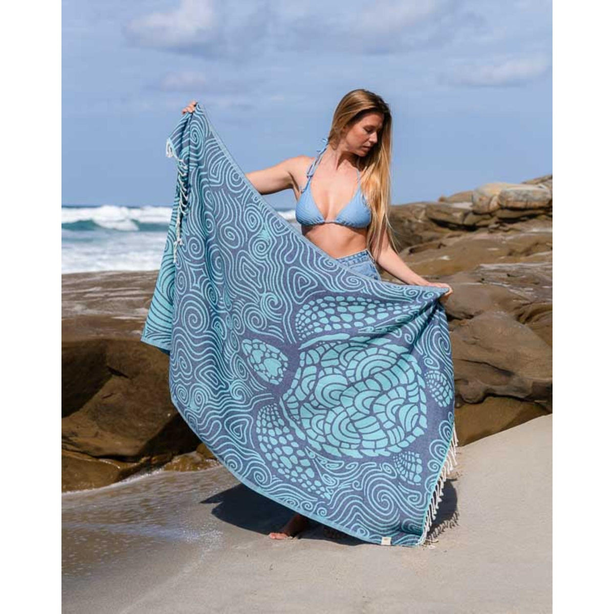 Sand Cloud Mint Swirl Turtle Beach Towel