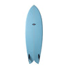 NSP Double Vision Twin Fin Surfboard - PU -Futures CYAN 5-6