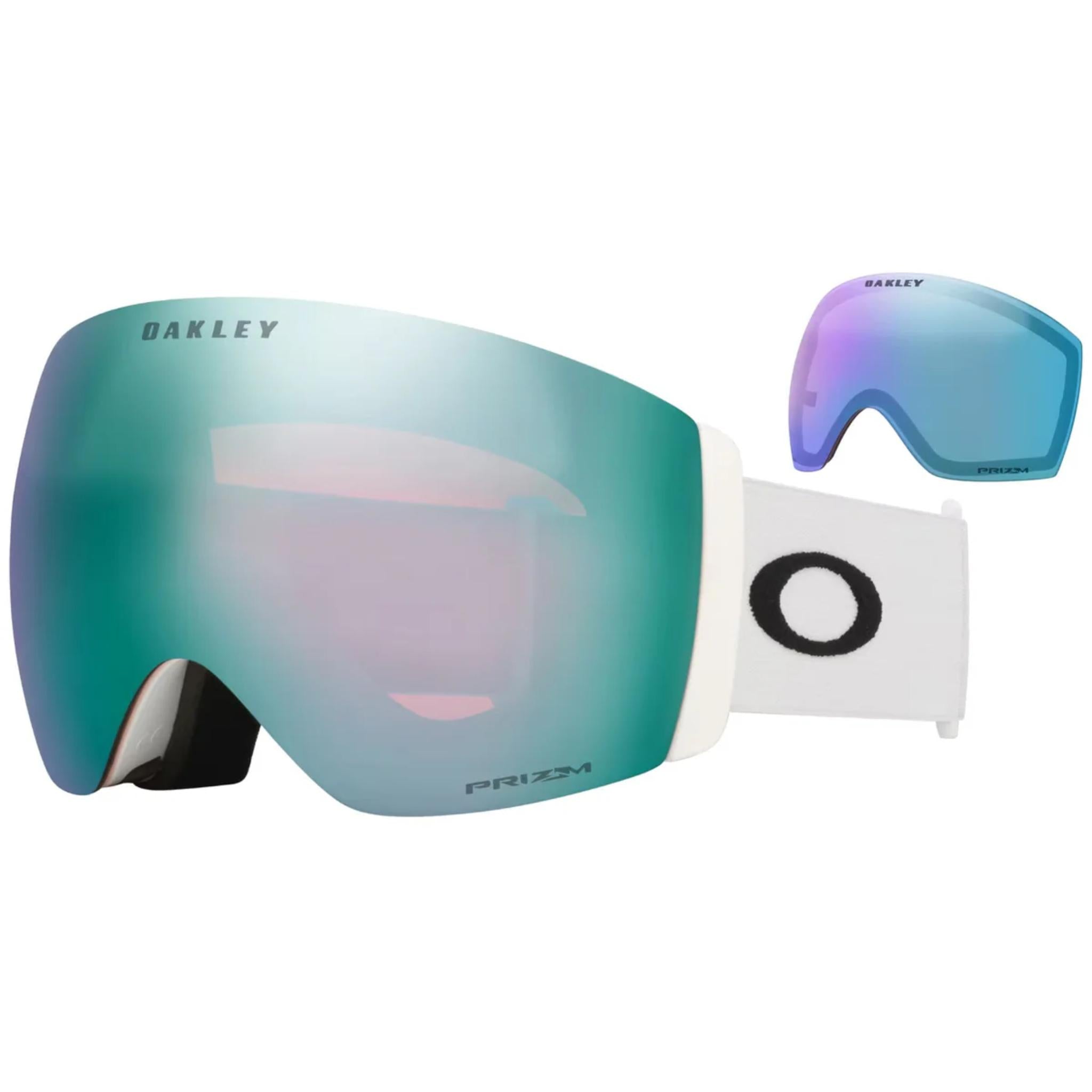 Oakley Flight Deck Pro M Goggle Matte White W/ Prizm Sapphire + Prizm Iced Iridium