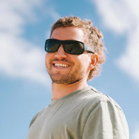 Otis Concrete Wave Sunglasses - Matte Black/Grey Polar