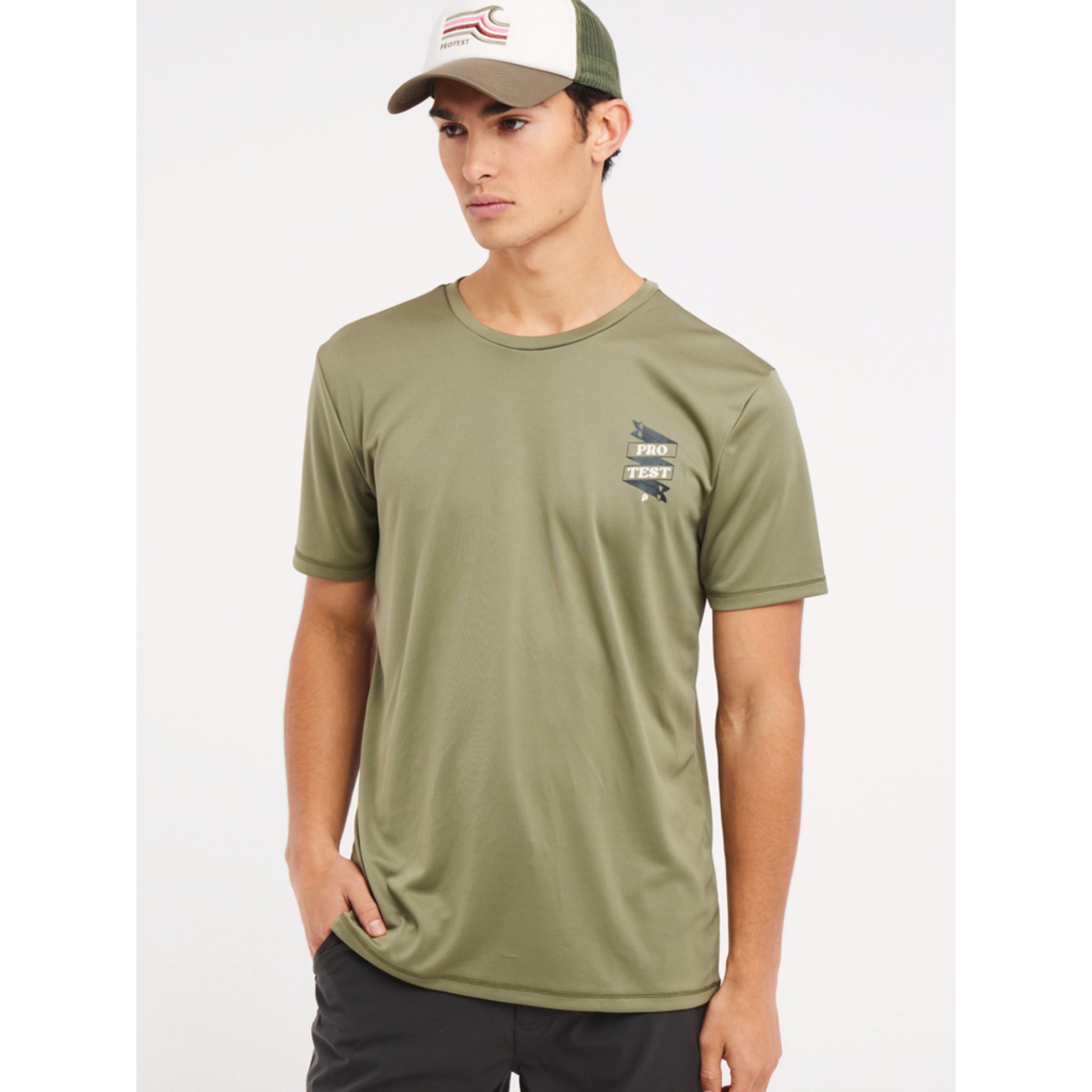 Protest Mens Preta Surf Tee