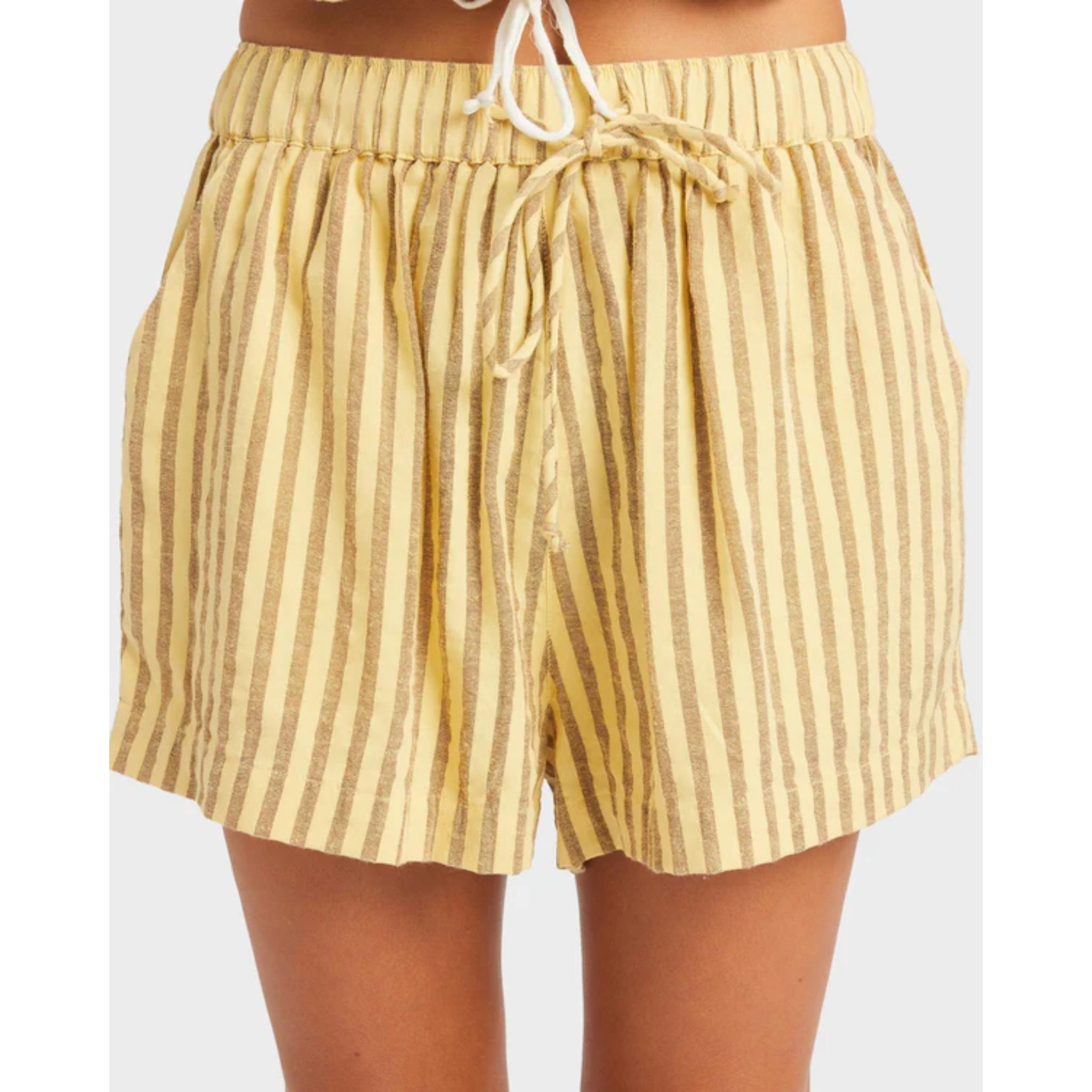 Roxy Mercado Stripe Elastic Waist Shorts