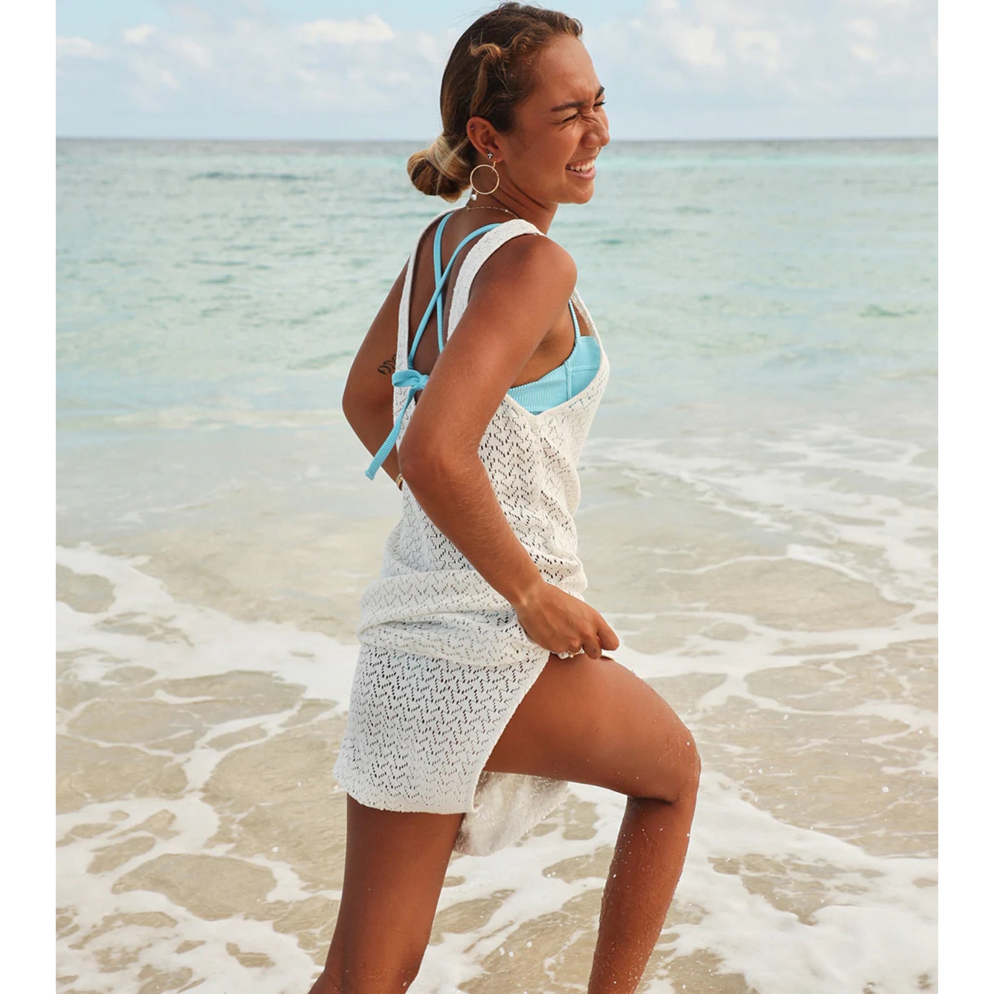 roxy sand dune beach dress Roxy Playa Del Amor Dress-Camel Swithback Stripe