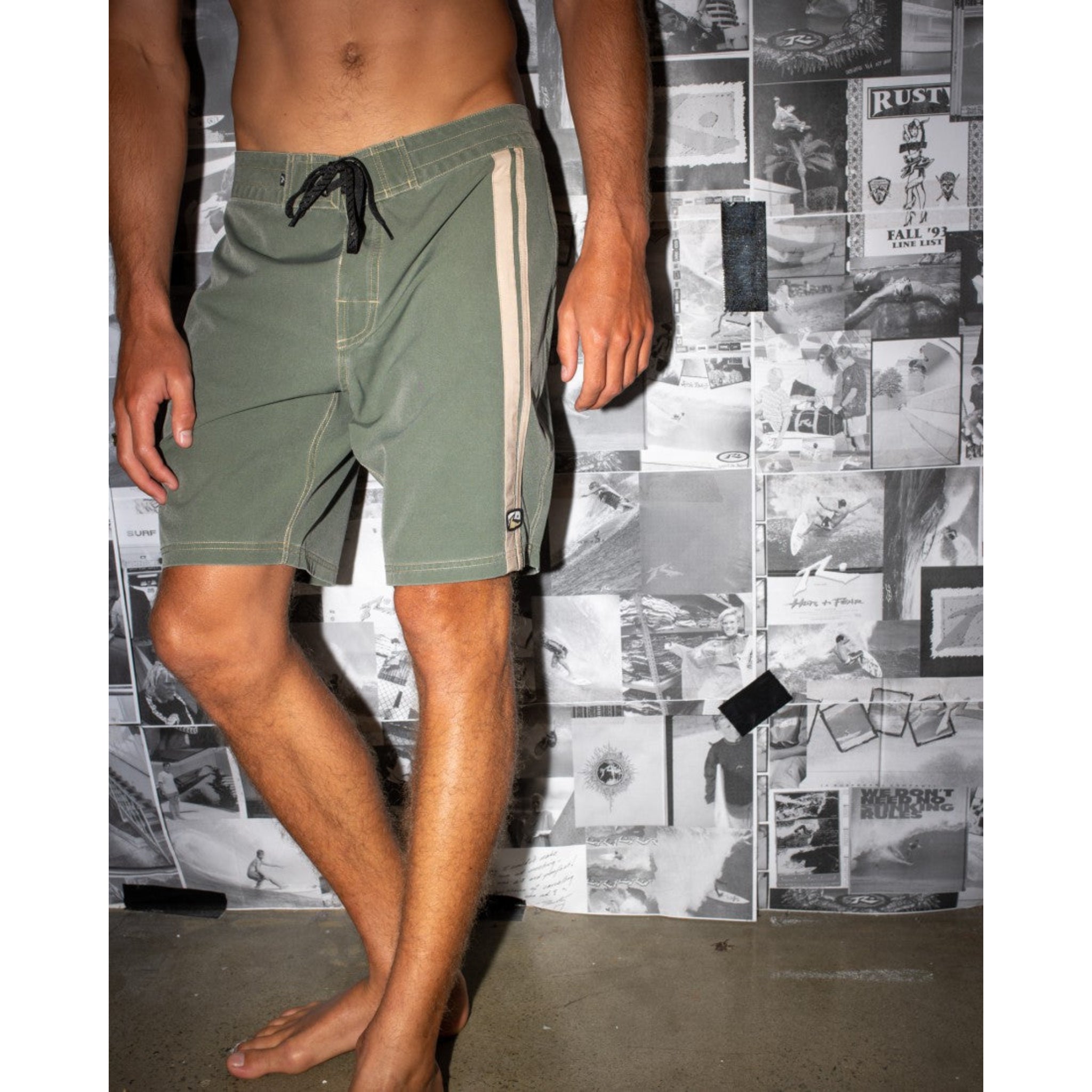 Rusty Burnt Rubber Fitted Boardshort