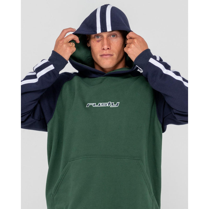 Rusty Denny Raglan Fleece Hoodie - Mens