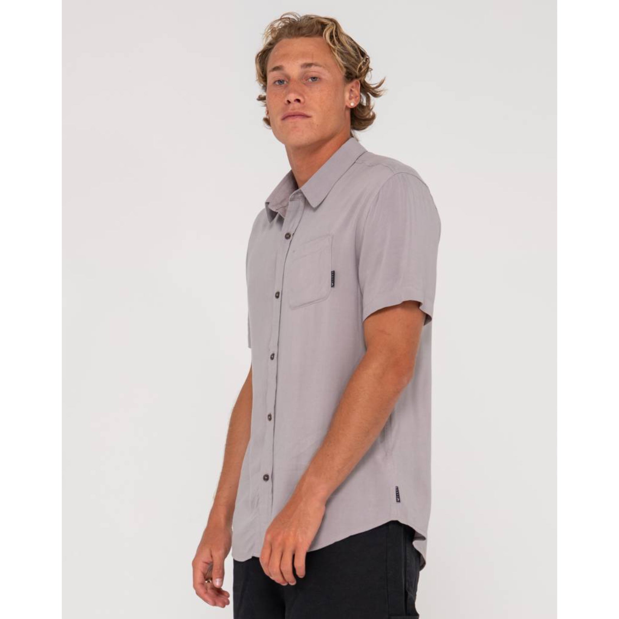 Rusty Razor Blade SS Rayon Shirt