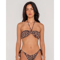 Rusty Lennie Leopard Bandeau Bikini Top