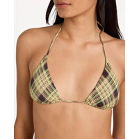 RVCA Boulevard Plaid Halter Tri Bikini Top