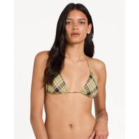 RVCA Boulevard Plaid Halter Tri Bikini Top