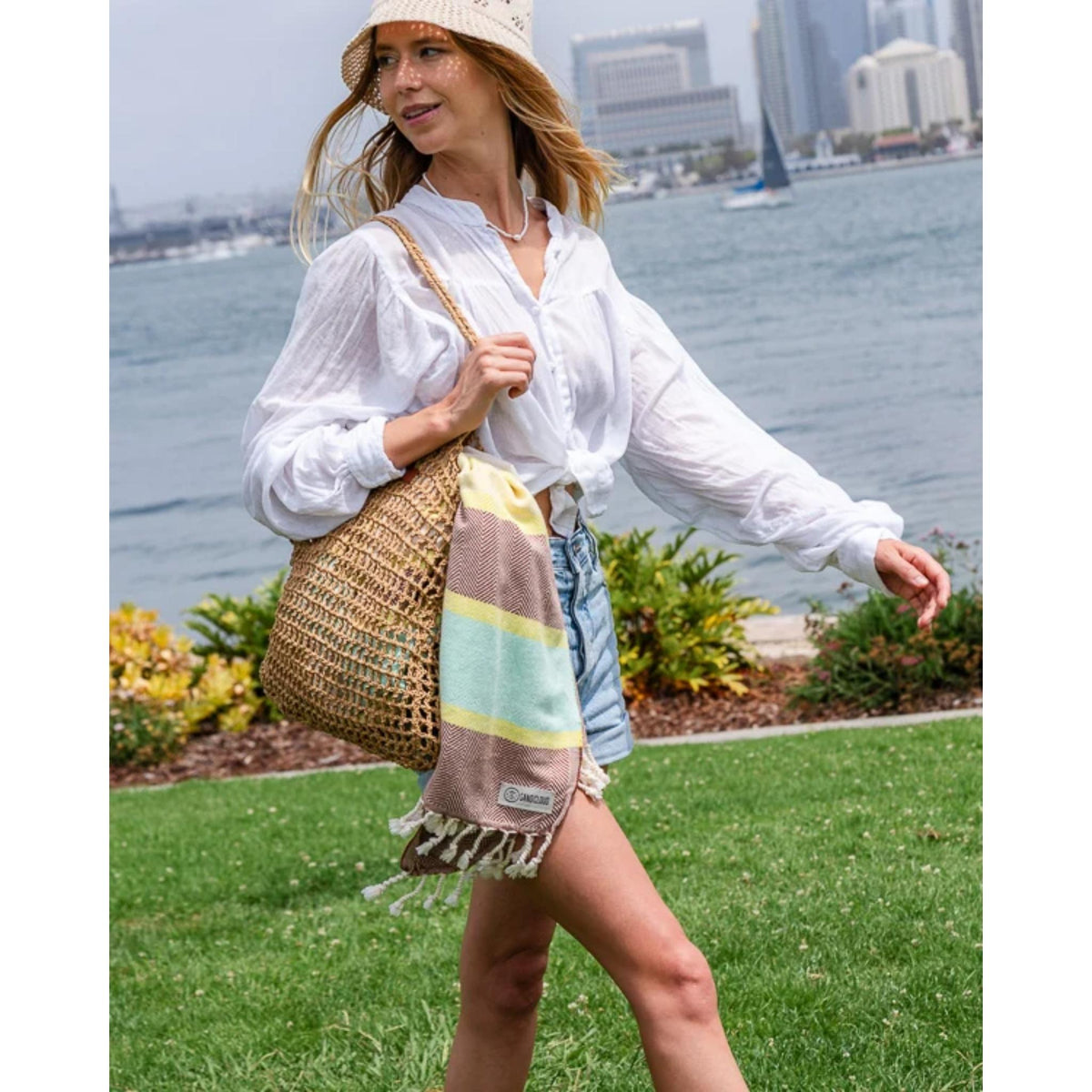 Sand Cloud Regency Stripe - Herringbone Weave Beach Towel