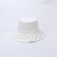 Salty Shadows Frayed Canvas Hat - White