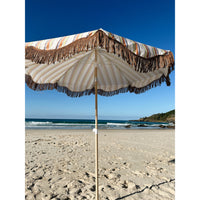 Salty Shadows Vintage Stripe Beach Umbrella