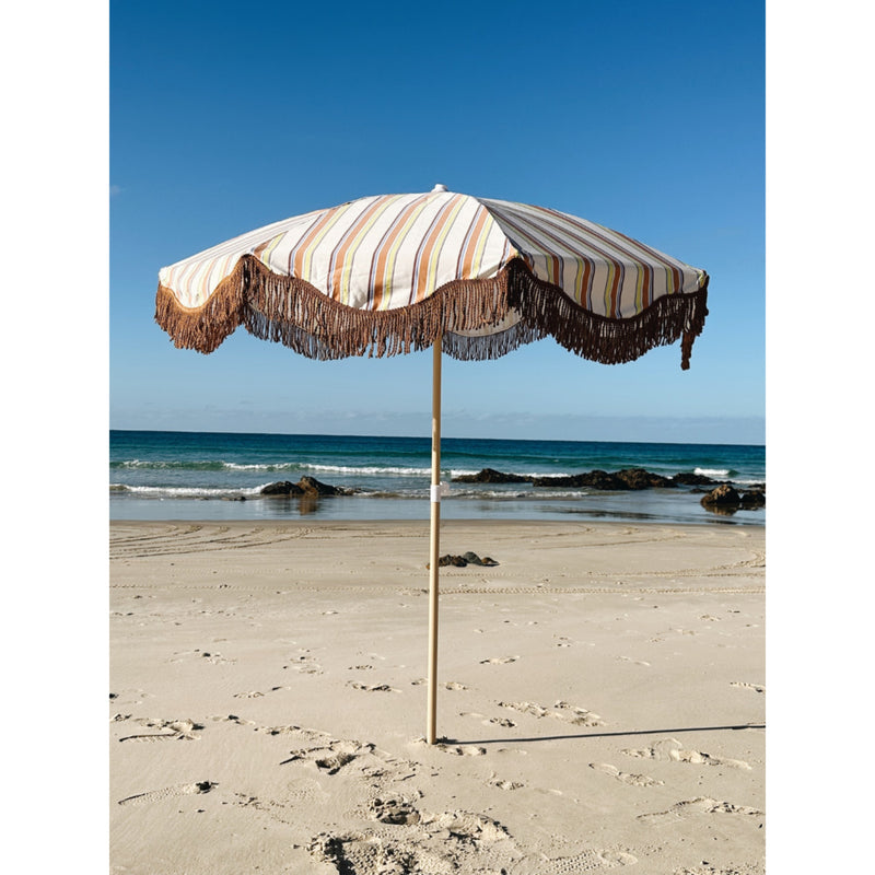 Salty Shadows Vintage Stripe Beach Umbrella