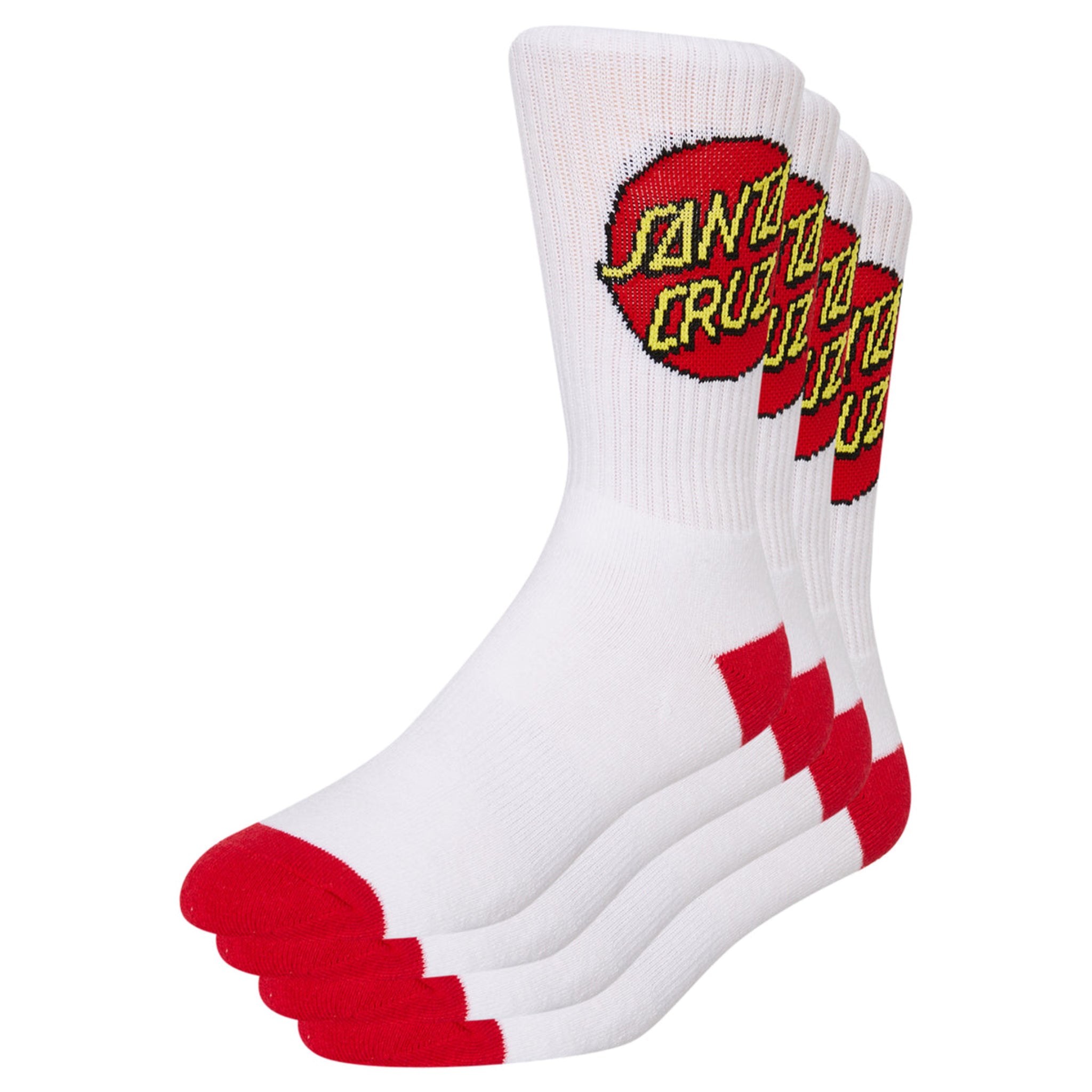 Santa Cruz Youth Socks 4pack White